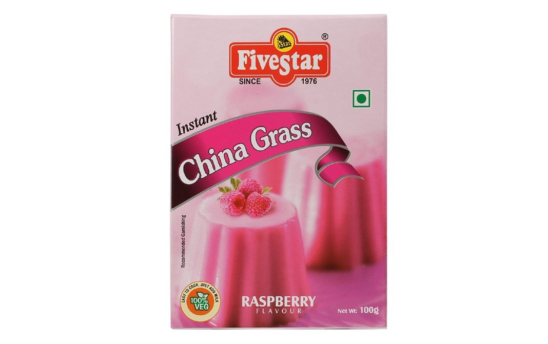 Five Star Instant China Grass, Raspberry Flavour   Box  100 grams